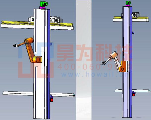 侧壁四轴喷漆机器人效果图 侧壁四轴喷漆机器人效果图